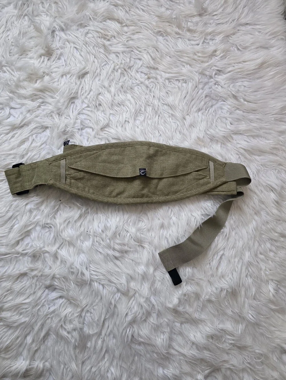 Kids Olive Canvas Waist Pack with Subtle Tab Detail
